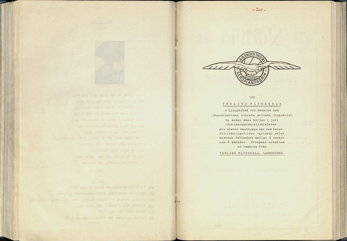 Inbunden samlingsvolym för tidskriften Flygfisken: organ för Sveriges militärflygare, 1917-1919.

Innehåll: artiklar med minnen, händelser och episoder inom den svenska militära pionjärflygningen samt fakta och råd till militära flygare. Illustrationer i form av ritningar och foton.

Sidor framställda genom stencilering med inklistrade fotografier.


Ingående nummer:

1 - augusti 1917 (sida 1-11)
2 - september 1917 (sida 12-21)
3 - oktober 1917 (sida 22-31)
4 - november 1917 (sida 32-42)
5 - december 1917 (sida 43-53)
6 - januari 1918 (sida 54-64)
7 - februari 1918 (sida 65-77)
8 - mars 1918 (sida 78-88)
9 - april 1918 (sida 89-101)
10 - maj 1918 (sida 102-111)
11 - juni 1918 (sida 112-126)
12 - juli 1918 (sida 127-137)
13 - augusti 1918 (sida 138-148)
14 - september 1918 (sida 149-157)
15 - oktober 1918 (sida 158-168)
16 - november 1918 (sida 169-180)
17 - december 1918 (sida 181-190)
18 - januari 1919 (sida 191-202)
19 - februari 1919 (sida 203-214)
20 - mars 1919 (sida 215-226)
21 - april 1919 (sida 227-240)
22 - maj 1919 (sida 241-251)
23 - juni 1919 (sida 252-263)
24 - juli 1919 (sida 264-274)
25 - september 1919 (sida 275-286)
26 - oktober 1919 (sida 287-298)
27 - december 1919 (sida 299-309)