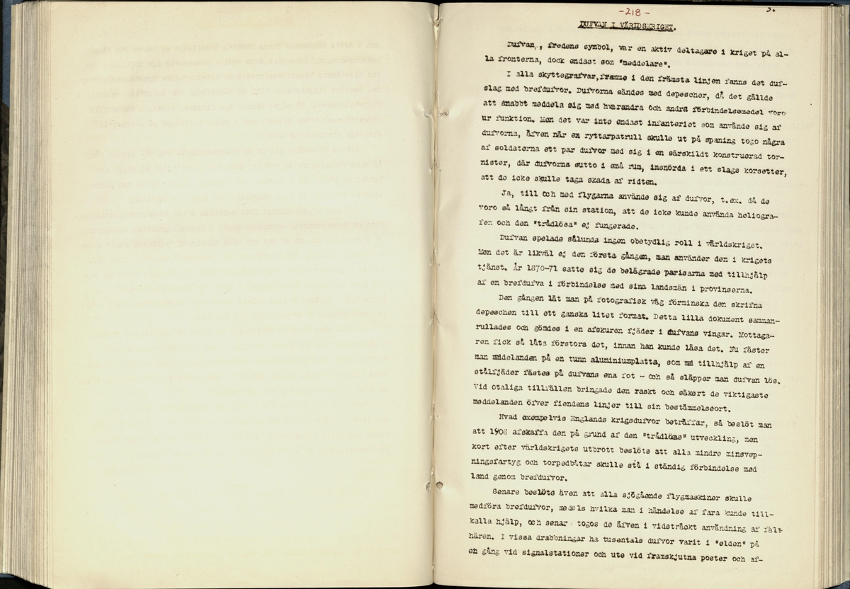 Inbunden samlingsvolym för tidskriften Flygfisken: organ för Sveriges militärflygare, 1917-1919.

Innehåll: artiklar med minnen, händelser och episoder inom den svenska militära pionjärflygningen samt fakta och råd till militära flygare. Illustrationer i form av ritningar och foton.

Sidor framställda genom stencilering med inklistrade fotografier.


Ingående nummer:

1 - augusti 1917 (sida 1-11)
2 - september 1917 (sida 12-21)
3 - oktober 1917 (sida 22-31)
4 - november 1917 (sida 32-42)
5 - december 1917 (sida 43-53)
6 - januari 1918 (sida 54-64)
7 - februari 1918 (sida 65-77)
8 - mars 1918 (sida 78-88)
9 - april 1918 (sida 89-101)
10 - maj 1918 (sida 102-111)
11 - juni 1918 (sida 112-126)
12 - juli 1918 (sida 127-137)
13 - augusti 1918 (sida 138-148)
14 - september 1918 (sida 149-157)
15 - oktober 1918 (sida 158-168)
16 - november 1918 (sida 169-180)
17 - december 1918 (sida 181-190)
18 - januari 1919 (sida 191-202)
19 - februari 1919 (sida 203-214)
20 - mars 1919 (sida 215-226)
21 - april 1919 (sida 227-240)
22 - maj 1919 (sida 241-251)
23 - juni 1919 (sida 252-263)
24 - juli 1919 (sida 264-274)
25 - september 1919 (sida 275-286)
26 - oktober 1919 (sida 287-298)
27 - december 1919 (sida 299-309)