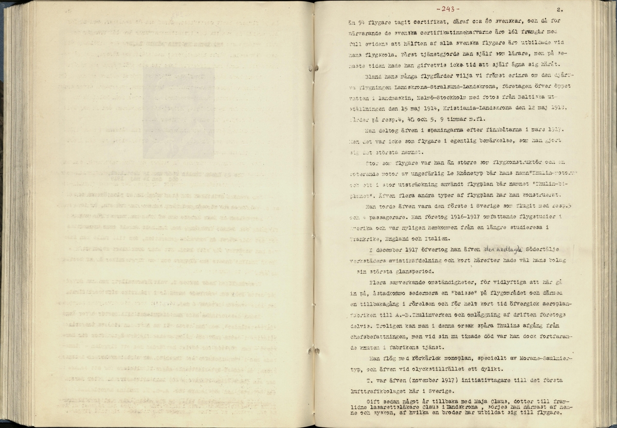 Inbunden samlingsvolym för tidskriften Flygfisken: organ för Sveriges militärflygare, 1917-1919.

Innehåll: artiklar med minnen, händelser och episoder inom den svenska militära pionjärflygningen samt fakta och råd till militära flygare. Illustrationer i form av ritningar och foton.

Sidor framställda genom stencilering med inklistrade fotografier.


Ingående nummer:

1 - augusti 1917 (sida 1-11)
2 - september 1917 (sida 12-21)
3 - oktober 1917 (sida 22-31)
4 - november 1917 (sida 32-42)
5 - december 1917 (sida 43-53)
6 - januari 1918 (sida 54-64)
7 - februari 1918 (sida 65-77)
8 - mars 1918 (sida 78-88)
9 - april 1918 (sida 89-101)
10 - maj 1918 (sida 102-111)
11 - juni 1918 (sida 112-126)
12 - juli 1918 (sida 127-137)
13 - augusti 1918 (sida 138-148)
14 - september 1918 (sida 149-157)
15 - oktober 1918 (sida 158-168)
16 - november 1918 (sida 169-180)
17 - december 1918 (sida 181-190)
18 - januari 1919 (sida 191-202)
19 - februari 1919 (sida 203-214)
20 - mars 1919 (sida 215-226)
21 - april 1919 (sida 227-240)
22 - maj 1919 (sida 241-251)
23 - juni 1919 (sida 252-263)
24 - juli 1919 (sida 264-274)
25 - september 1919 (sida 275-286)
26 - oktober 1919 (sida 287-298)
27 - december 1919 (sida 299-309)