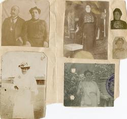 Famileportretter klippet ut av Florentine Rostins fotoalbum,