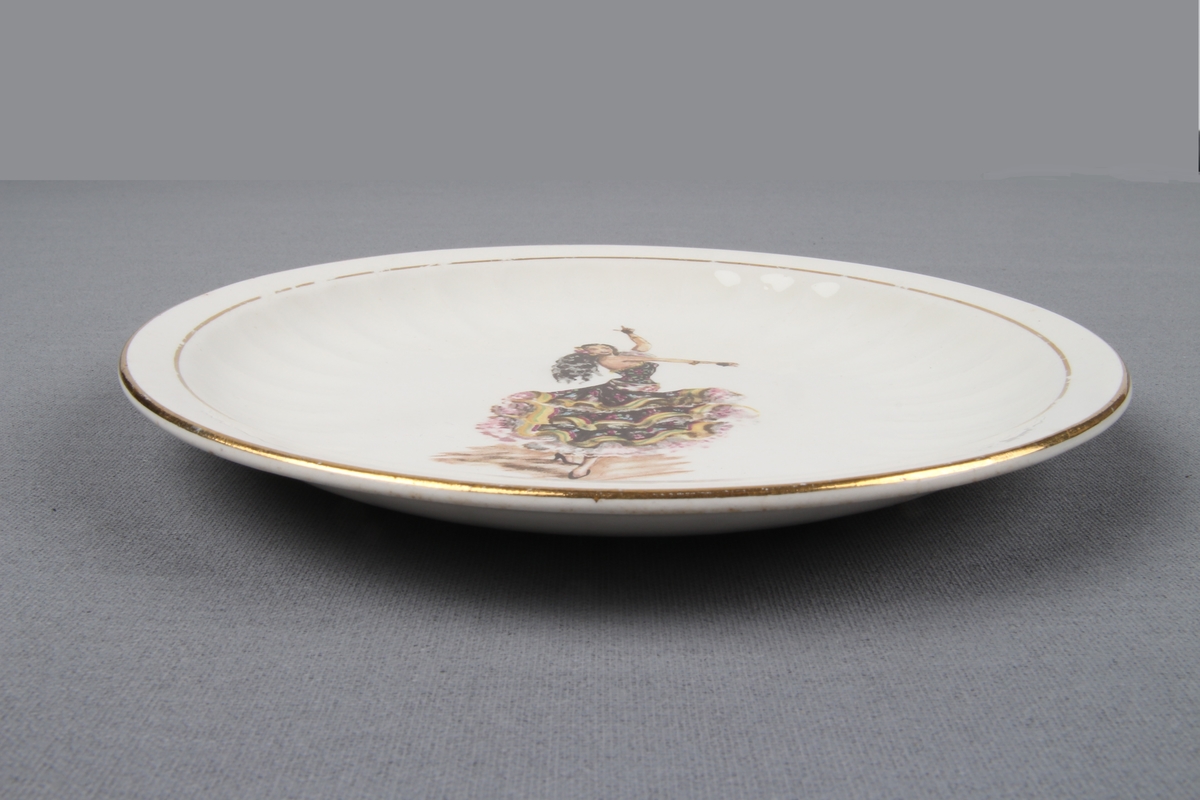 Dansende dame med kastanjetter. Spanskinspirert motiv av en flamencodanser.