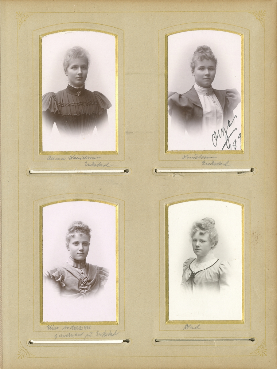 Porträtt av Anna Mathilda Danielsson, Erikstad gård, Bankekind församling, Östergötland.