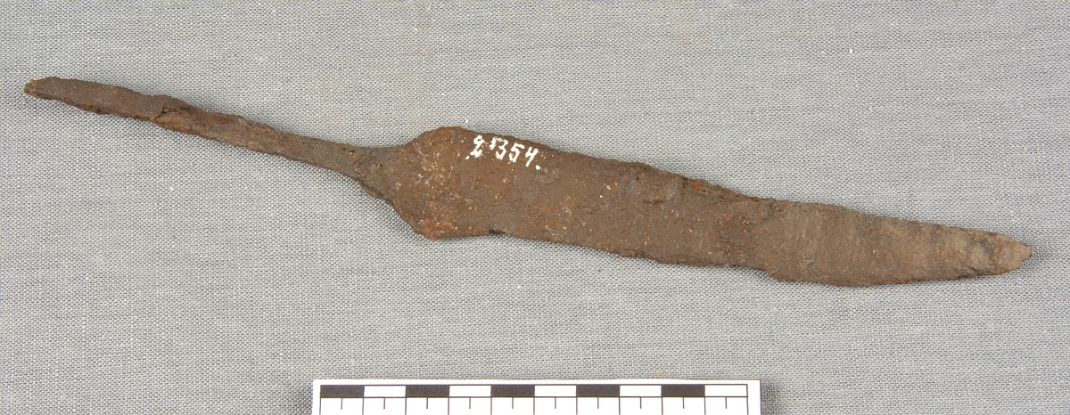 En kniv med tånge. Kniven är gjord av järn.