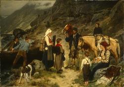 Ved fergestedet [Maleri]