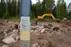 Bilder tagna vi en arkeologisk undersökning av ett gravfält vid riksväg 26/47 i Bankeryd i Jönköpings kommun.