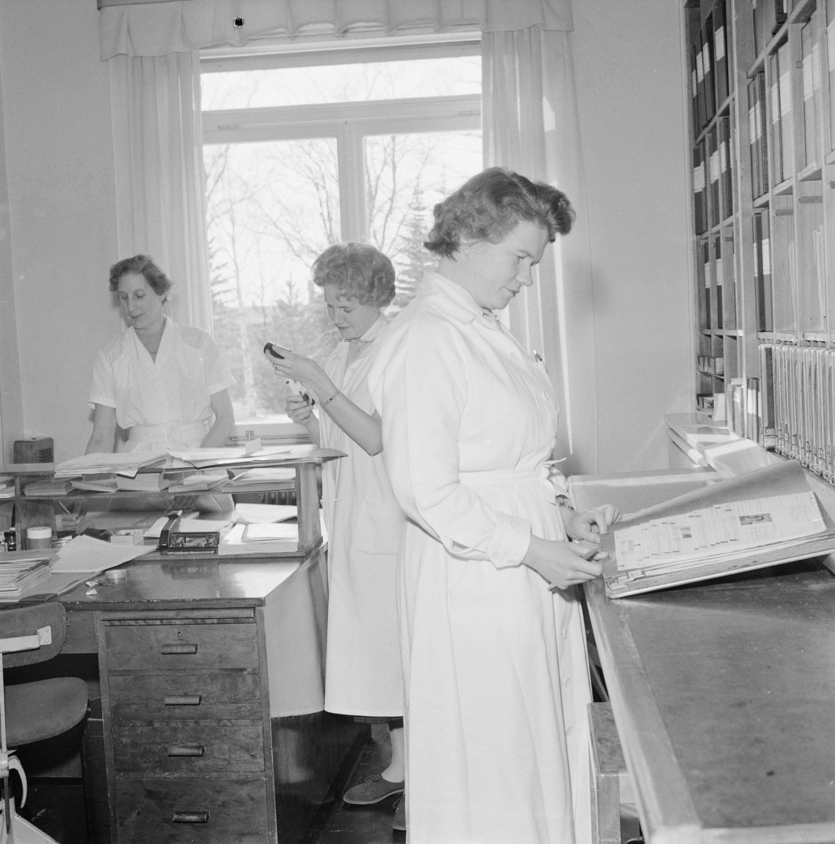 Akademiska sjukhuset, sanatorium blir lungklinik, arbetsområdet snabbt ändrat, Uppsala, april 1959