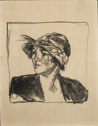 Ung dame med hatt [Grafikk]