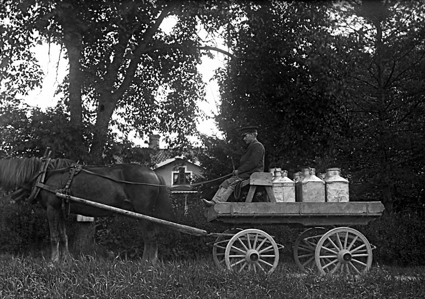 Lillhärad sn, Västerås.
Mjölkskjuts, c:a 1900-1910.