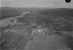 Flygfoto över Dalälven och Domnarvet, Borlänge år 1933.