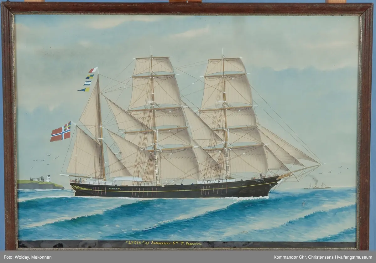 Bark Lydia af Sandefjord, Capt. T. Pedersen