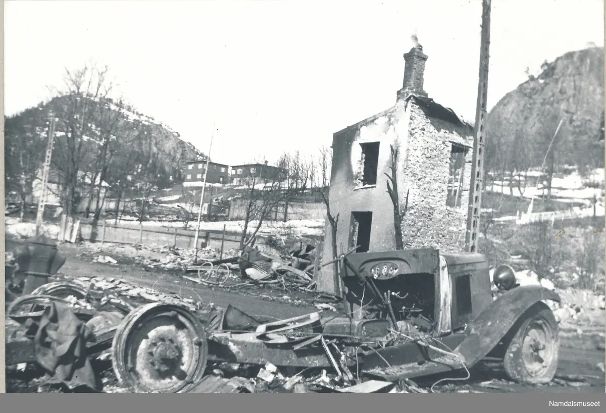 Namsos sentrum etter bombing