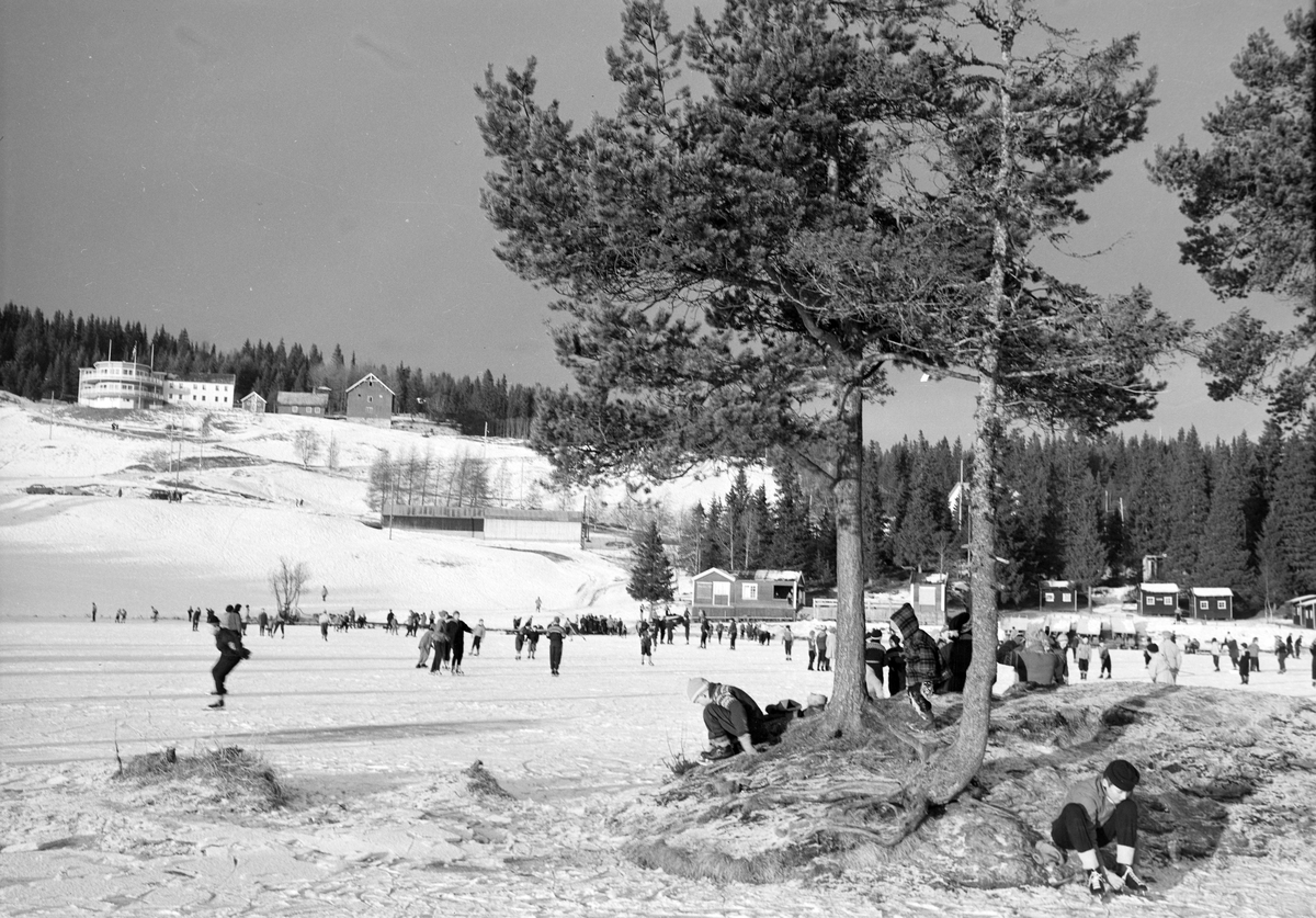 Utfart i Bymarka. Skøyteis på Lianvannet