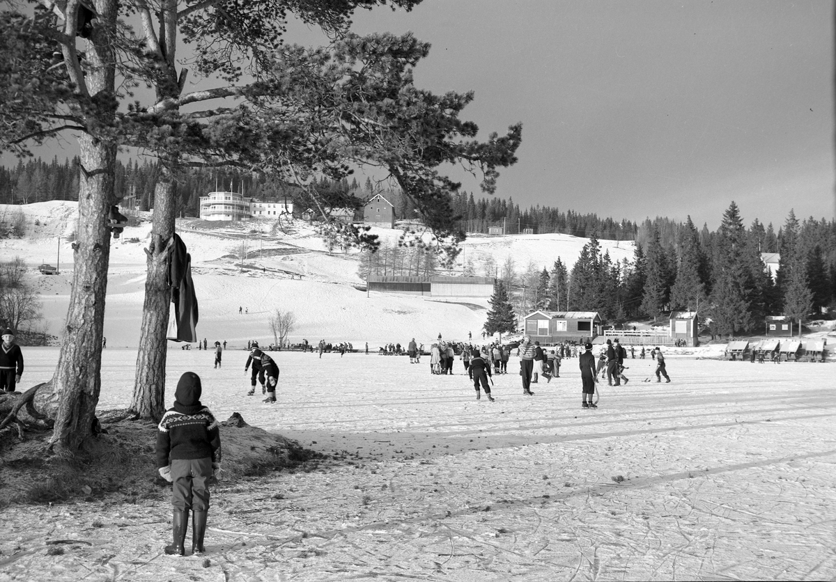 Utfart i Bymarka. Skøyteis på Lianvannet