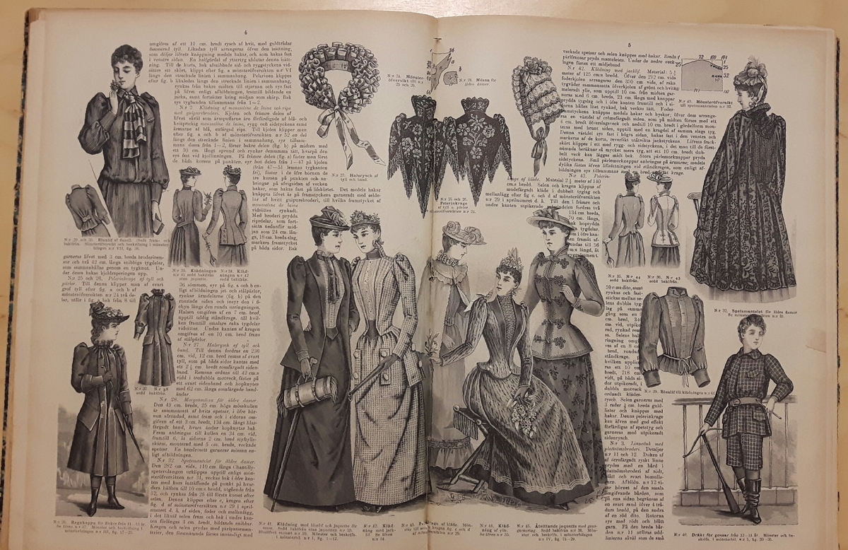 Pärmen ''spräcklig'' i svart, grönt och gult. Från år 1889. Mode-och mönstertidningen fanns i Alma Nordahls Modeaffär, Vänersborg.

X  Iduns Mode- och Mönstertidning utgifen af Fritiof Hellberg.

Se bilaga VM 17 624.