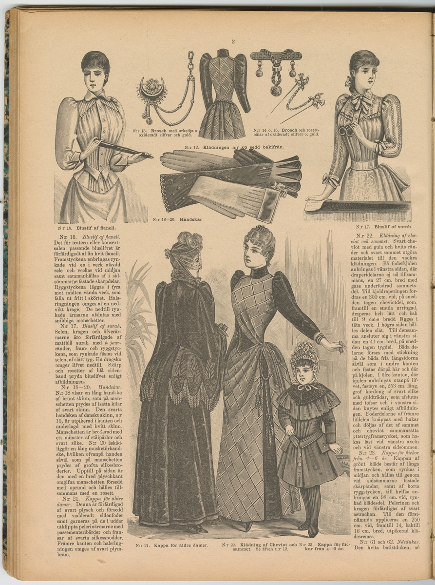 Pärmen ''spräcklig'' i svart, grönt och gult. Från år 1889. Mode-och mönstertidningen fanns i Alma Nordahls Modeaffär, Vänersborg.

X  Iduns Mode- och Mönstertidning utgifen af Fritiof Hellberg.

Se bilaga VM 17 624.