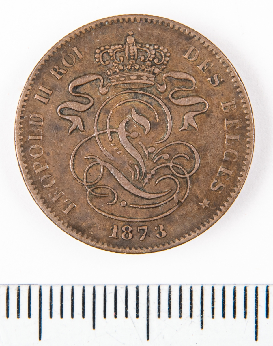 Mynt, Belgien, 1873, 2 Centimes.