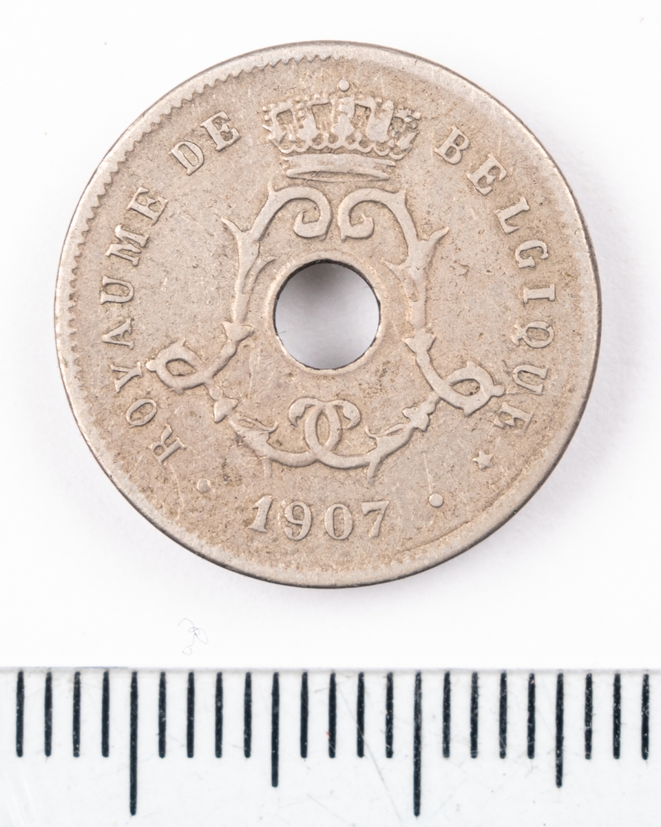 Mynt, Belgien, 1907, 5 Centimes.