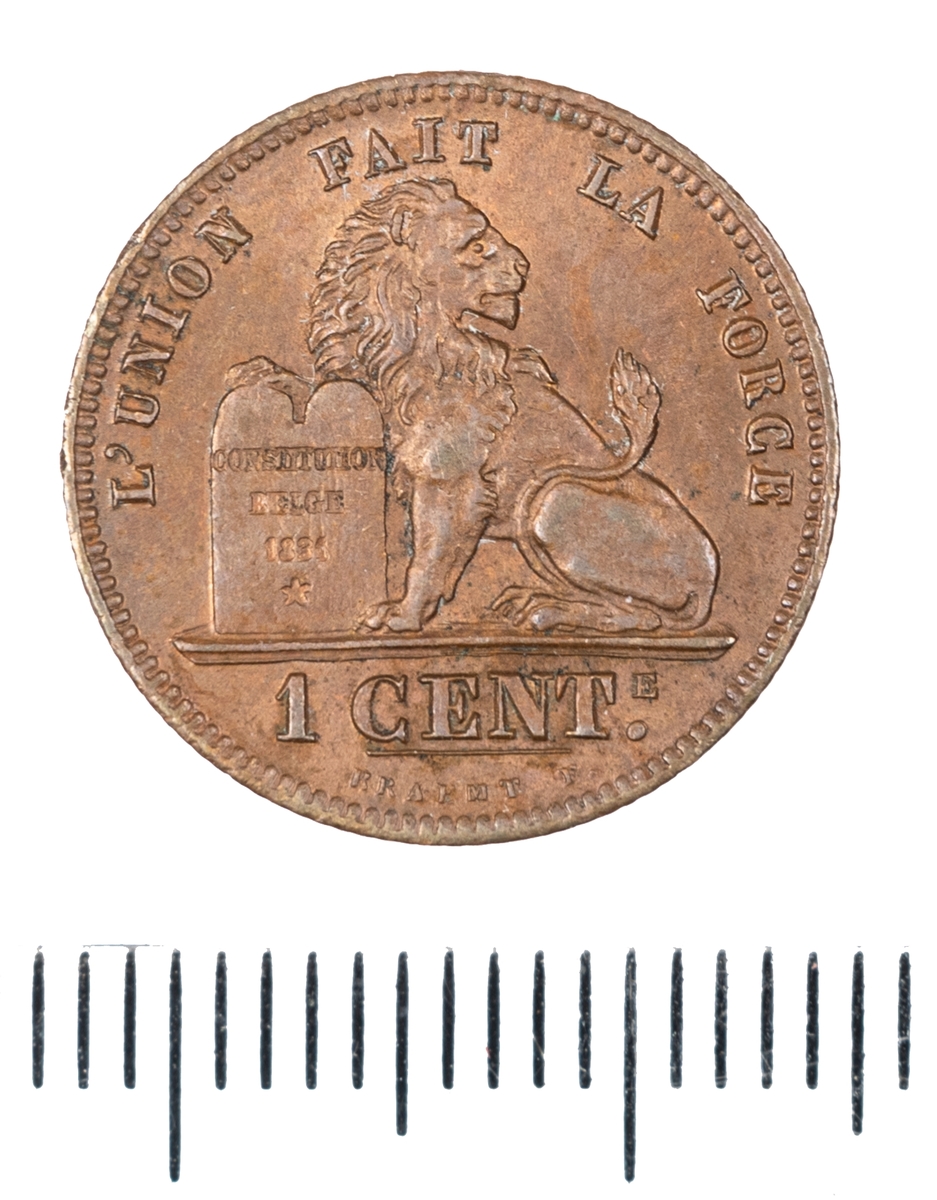 Mynt, Belgien, 1873, 1 Centime.