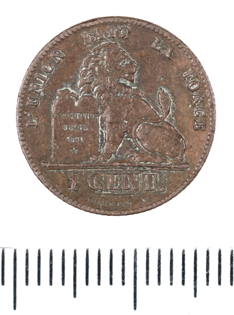 Mynt, Belgien, 1870, 1 Centime.