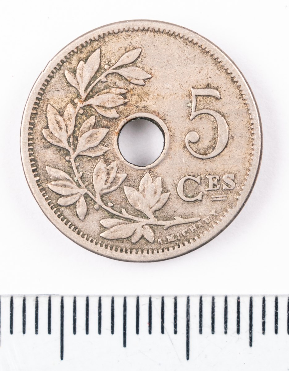 Mynt Belgien, 1904, 5 Centimes.