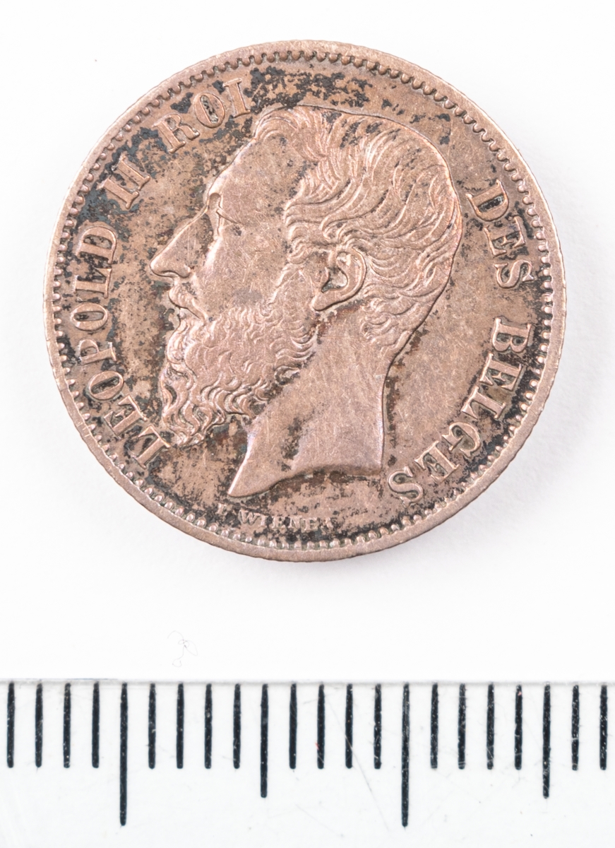 Mynt, Belgien, 1866, 50 Centimes.