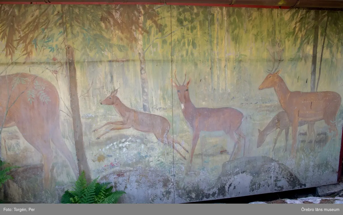 Dokumentation av väggmålningar utförda av konstnär Bror Drake af Hagelsrum. Målningarna har troligtvis sitt ursprung från en sommarstuga i närheten av Skattkärr i Värmland.