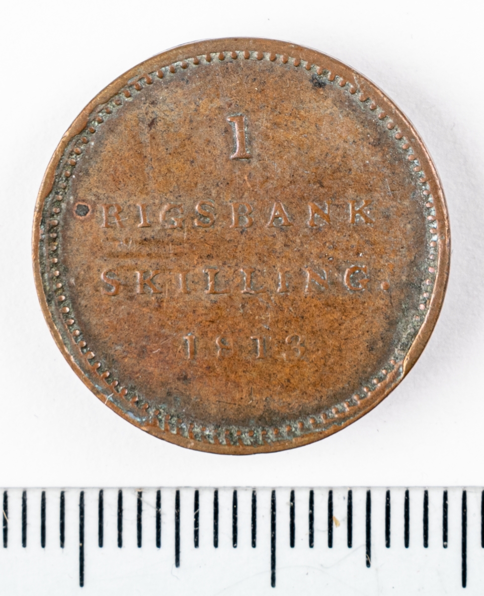 Mynt, Danmark, 1813, 1 Skilling.