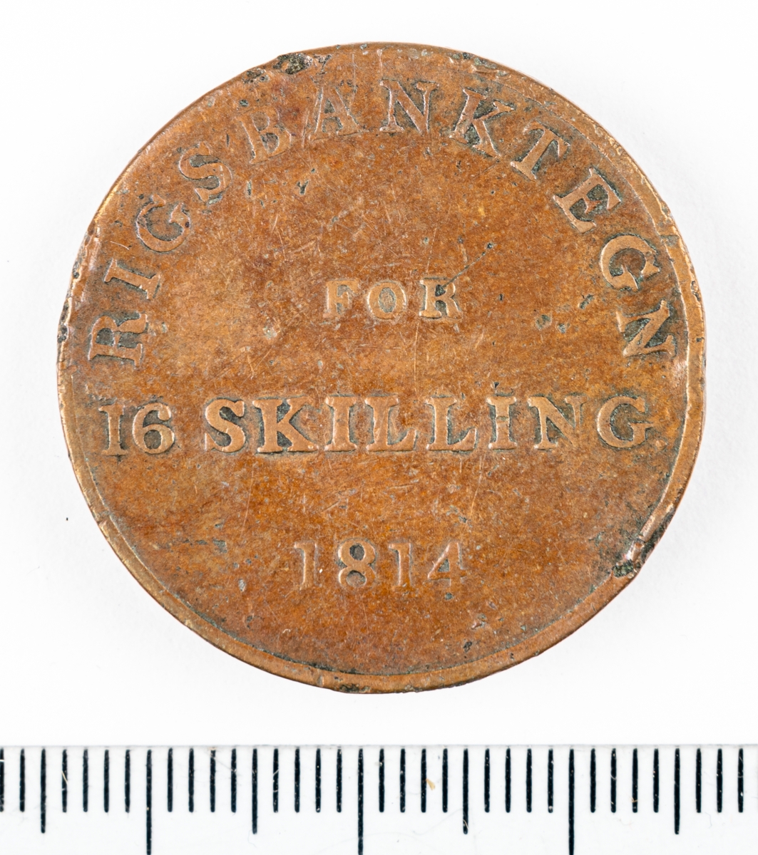 Mynt, Danmark, 1814, 16 Skilling.