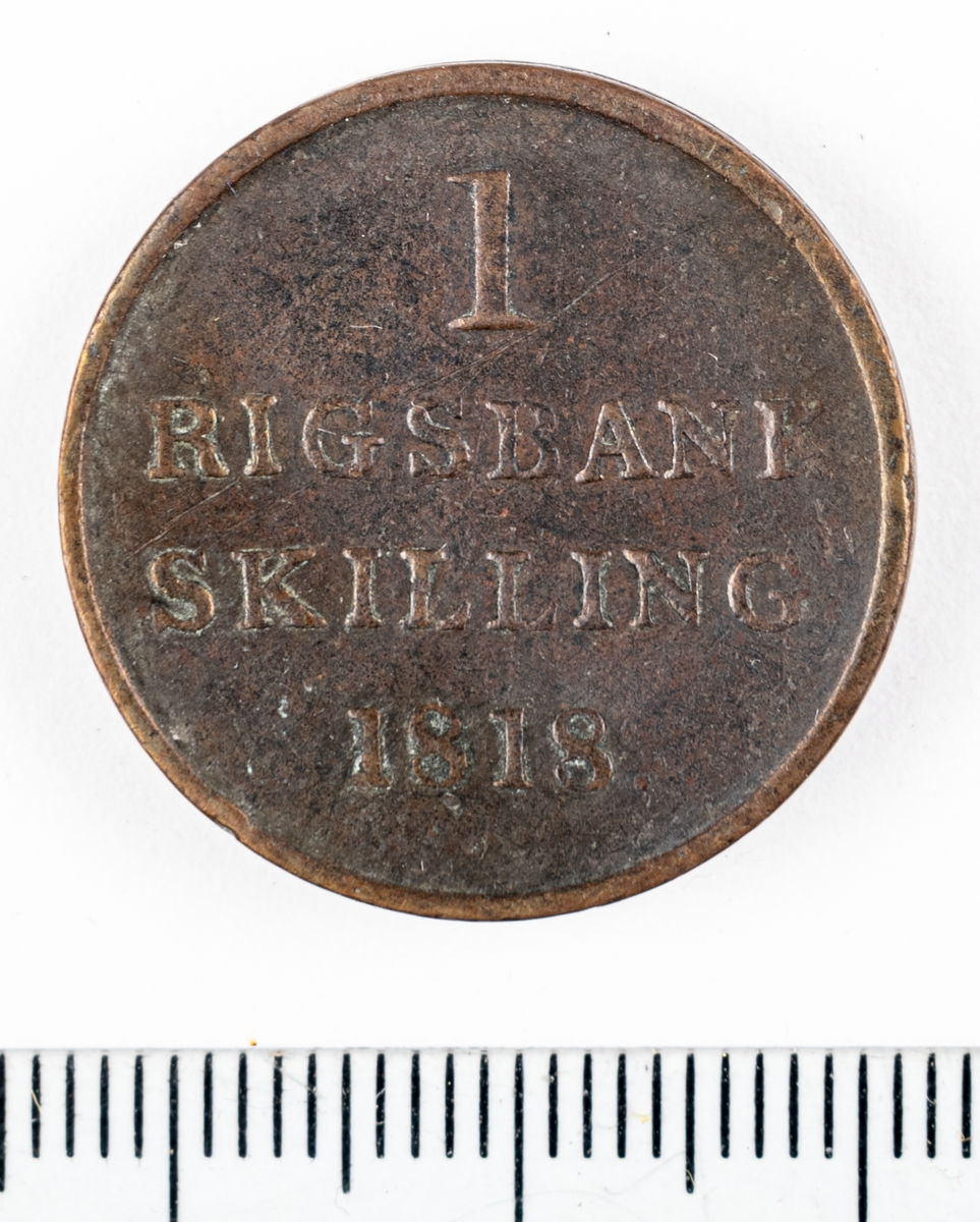 Mynt, Danmark, 1818, 1 RB.Sk.