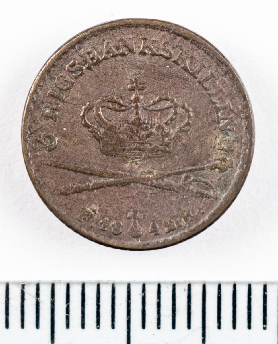 Mynt, Danmark, 1842, 3 RB.Sk.