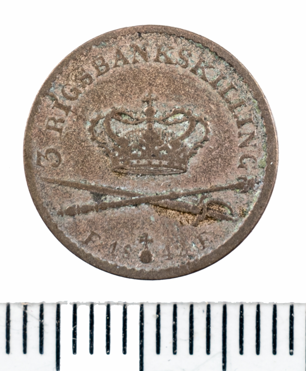 Mynt, Danmark, 1842, 3 RB.Sk.