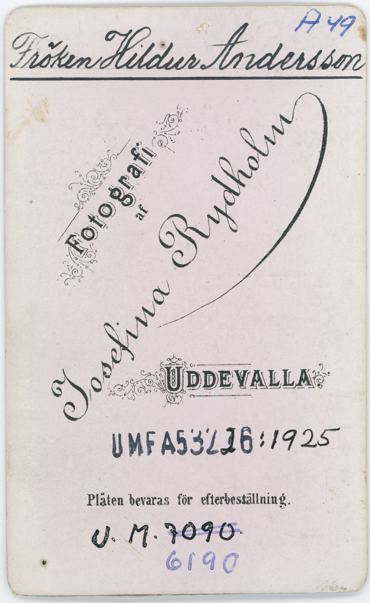 Porträtt av Fröken Hildur Andersson