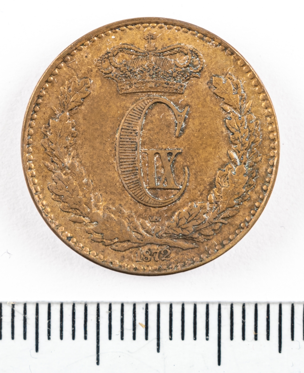 Mynt, Danmark, 1872, 1 Skilling.