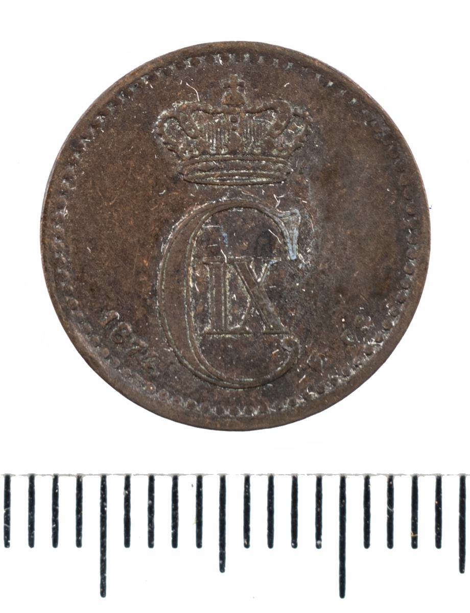 Mynt, Danmark, 1874, 1 Öre.