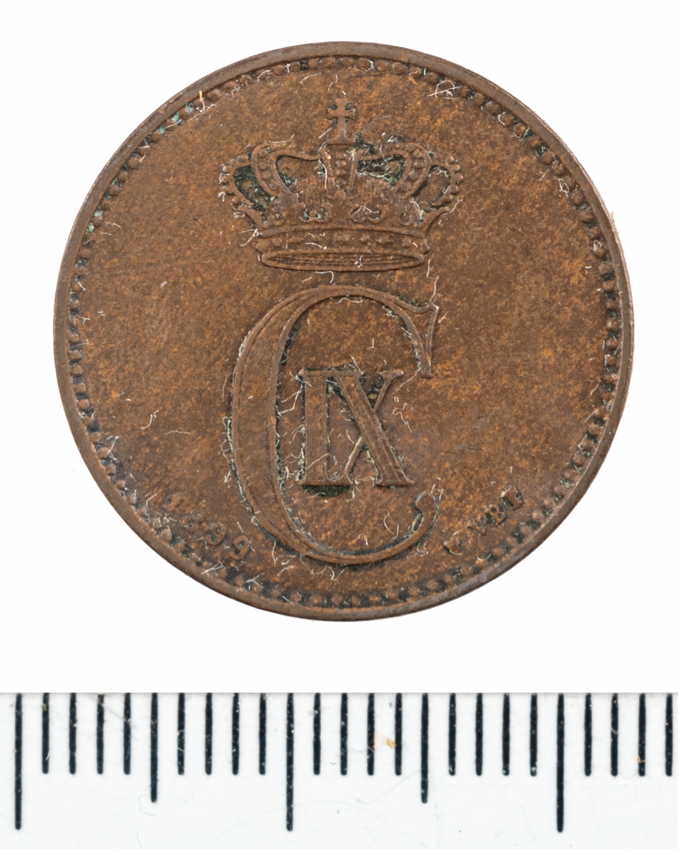 Mynt, Danmark, 1899, 2 Öre.