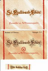 St. Hallvard-Likør. A/S Vinmonopolet. Med engelsk versjon. E