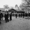 Festlighet vid Laxbrostuga, Skansen. Troligen allmogbröllop.