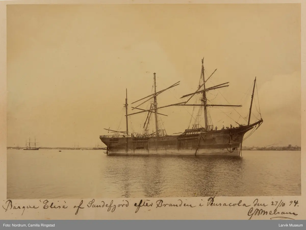 Bark ELISE av Sandefjord 1894 i Pensacola USA
