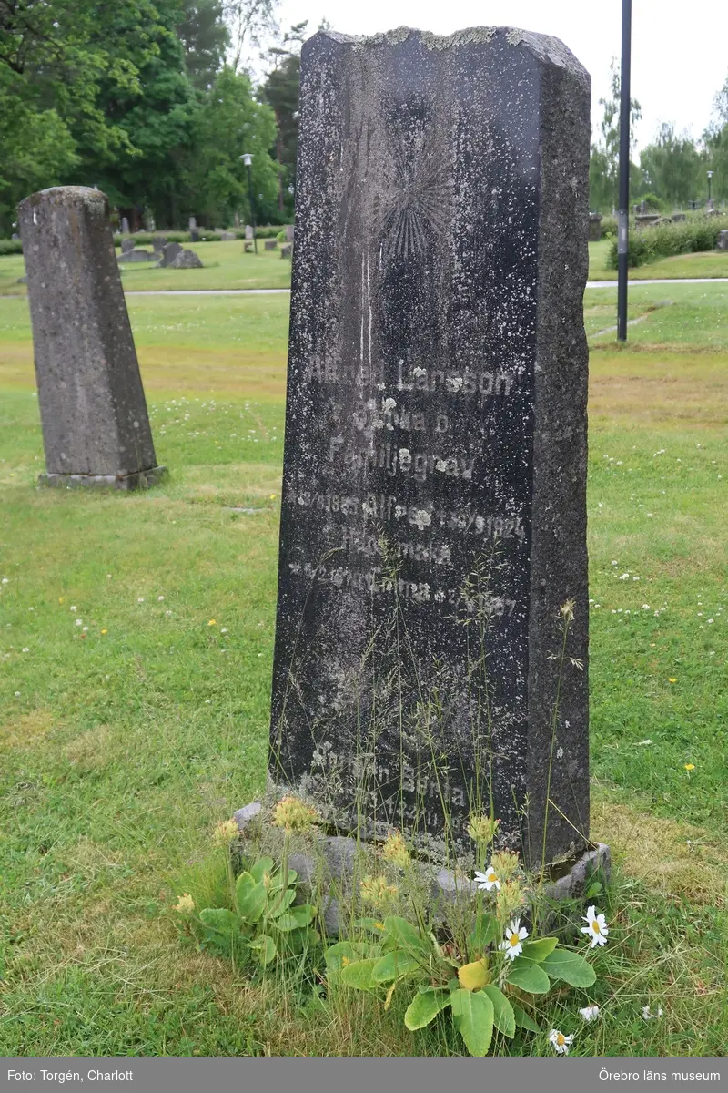 Inventering av kulturhistoriskt värdefulla gravvårdar i samband med upprättade av vård- och underhållsplan för Lindesbergs södra kyrkogård, avseende kulturhistoriska värden.
