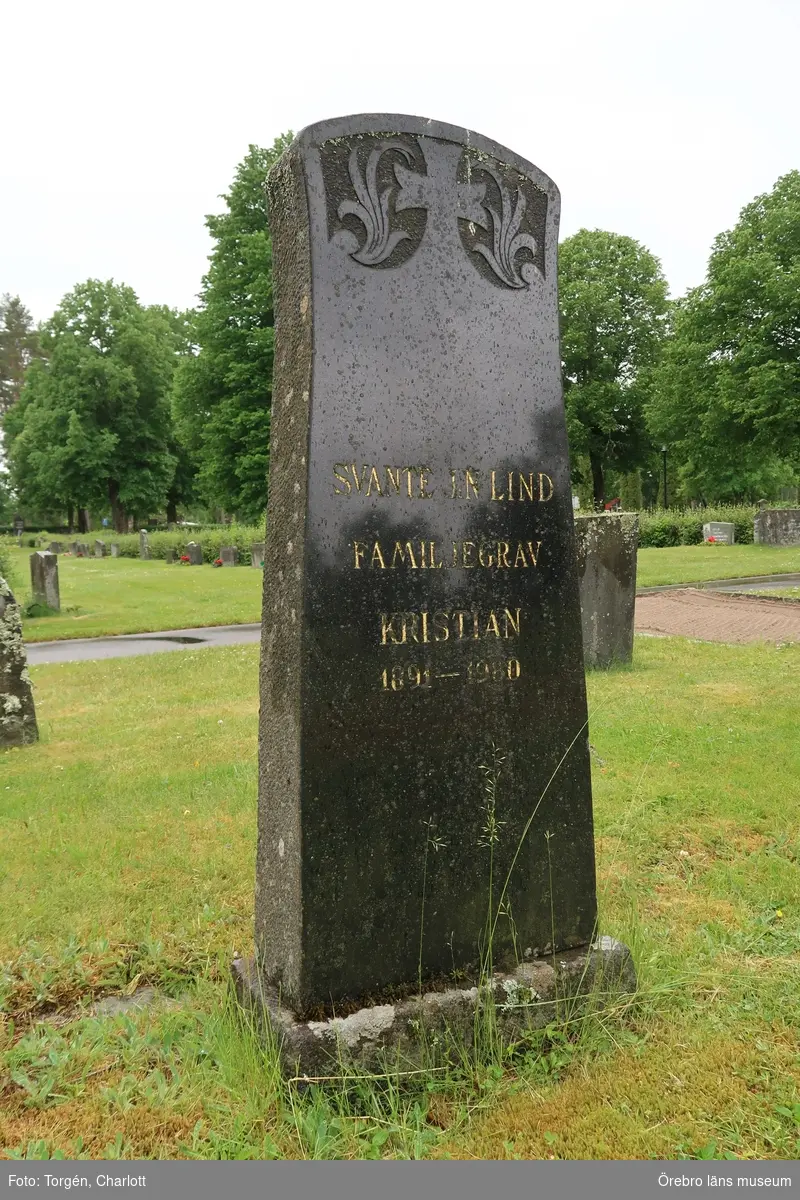 Inventering av kulturhistoriskt värdefulla gravvårdar i samband med upprättade av vård- och underhållsplan för Lindesbergs södra kyrkogård, avseende kulturhistoriska värden.