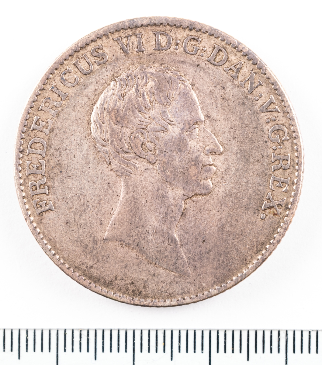 Mynt, Danmark, 1827, 1 Rigsbankdaler.