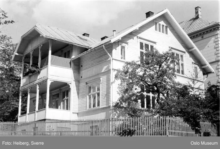 villa, gjerde, mur, bygård