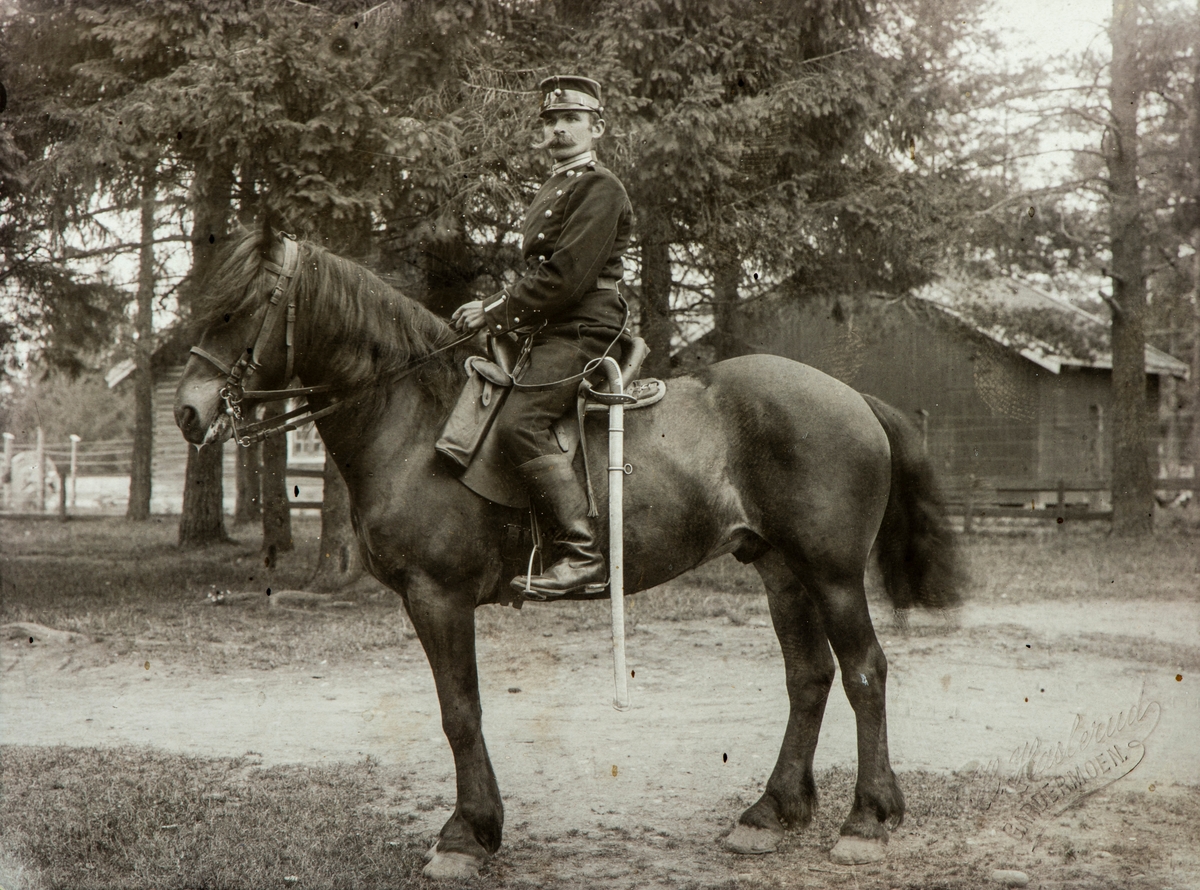 Gudbrand Opsahl som kavalerist ca. 1905. Han var fra Store Opsahl (79/1). Vang.