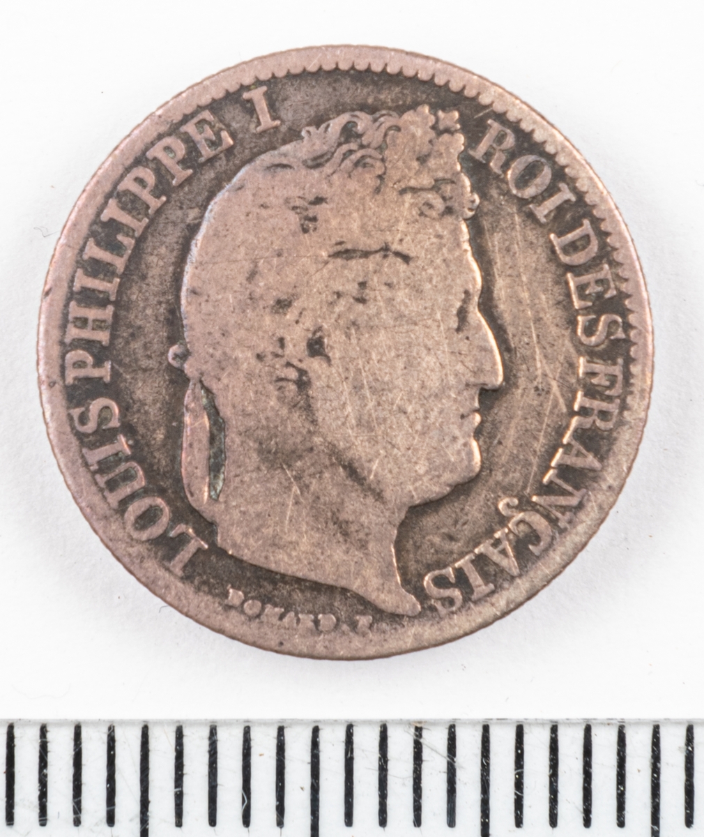 Mynt Frankrike 1843 ½ Franc.