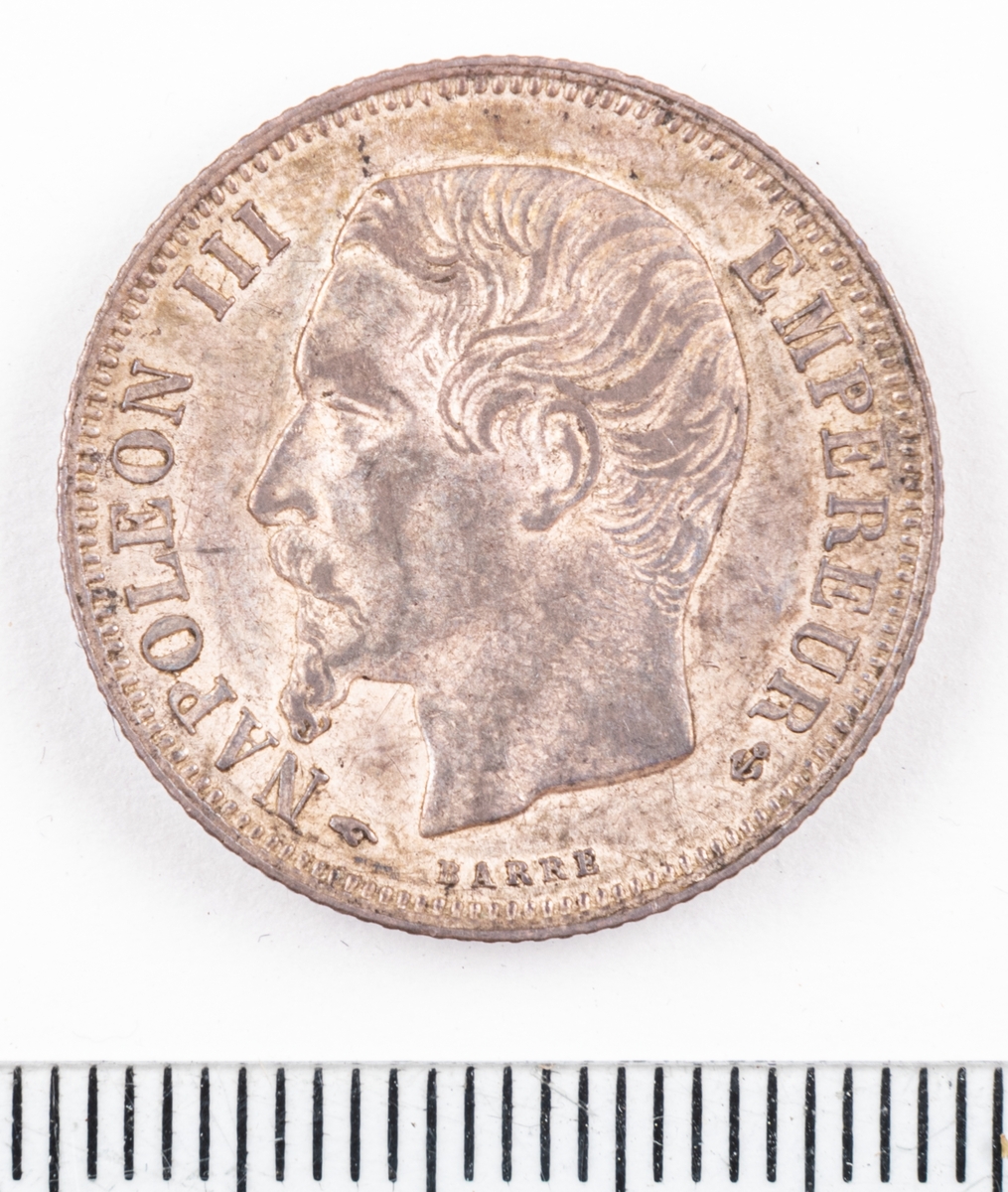 Mynt Frankrike 1857 1 Franc.