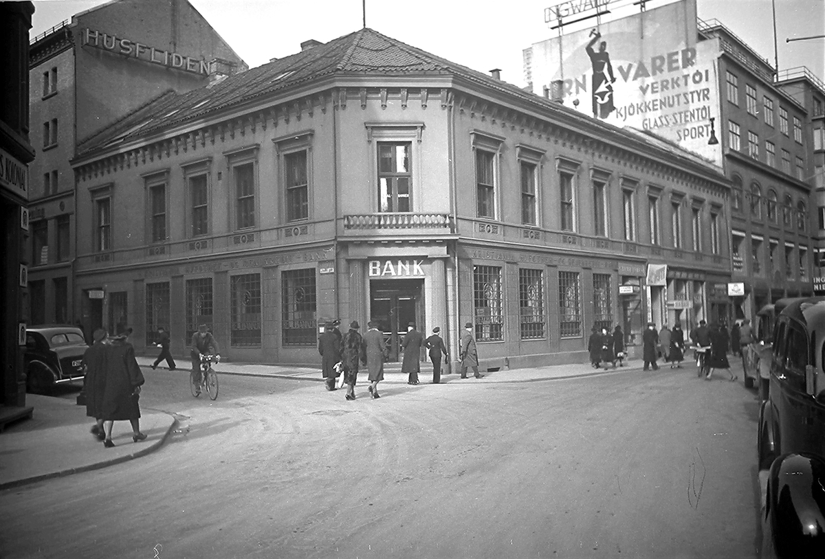 A/S Kristiania Hypothek- og Realkredit-Bank, Torggata 2, Oslo. Fotografert 1939.