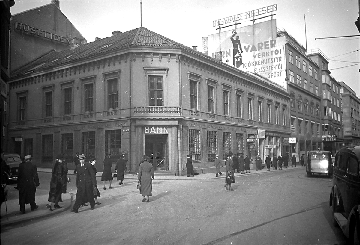 A/S Kristiania Hypothek- og Realkredit-Bank, Torggata 2, Oslo. Fotografert 1939.