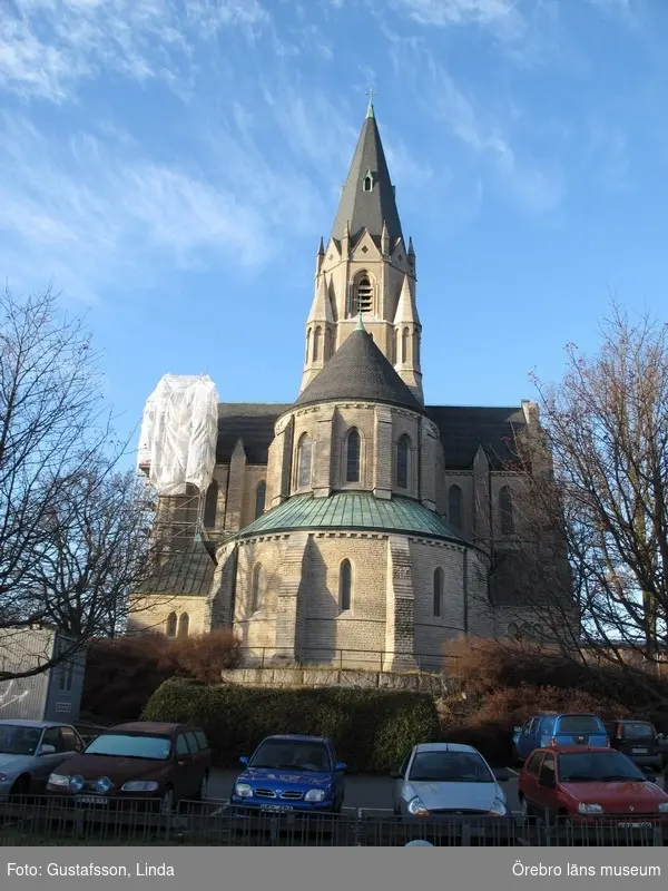 Renoveringsarbeten av tornfasader på Olaus Petri kyrka (Olaus Petri församling).
Olaus Petri kyrka, arbetet är nästintill färdig.
Dnr: 2008.230.065