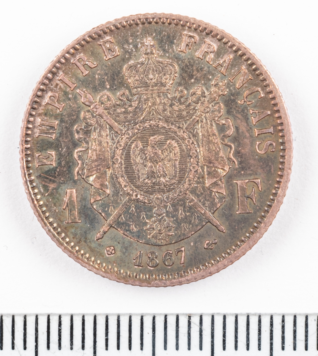 Mynt Frankrike 1867 1 Franc.