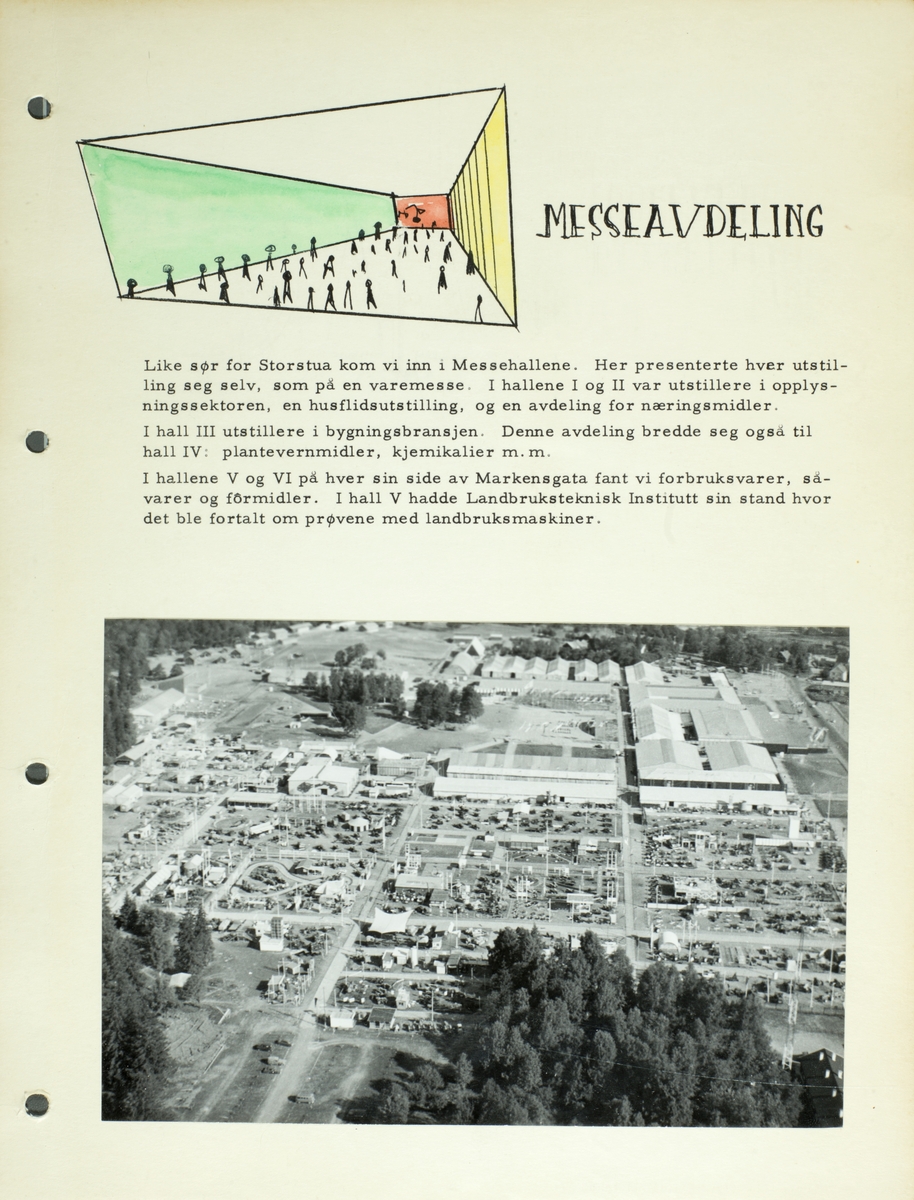 Flyfoto av landbrukets jubileumsutstilling i 1959